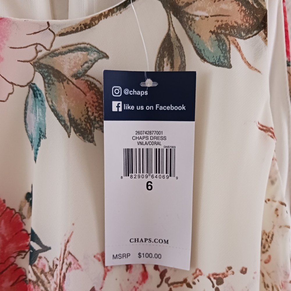 Chaps‎ Sleeveless Crewneck Floral Dress - Picture 4 of 6